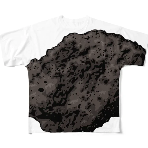 ゴツゴツの隕石 フルグラフィックTシャツ