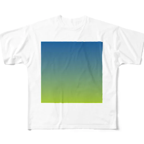 BLUE×GREEN GRADATION フルグラフィックTシャツ