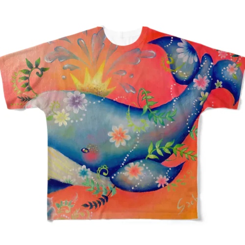 オレンジクジラ All-Over Print T-Shirt