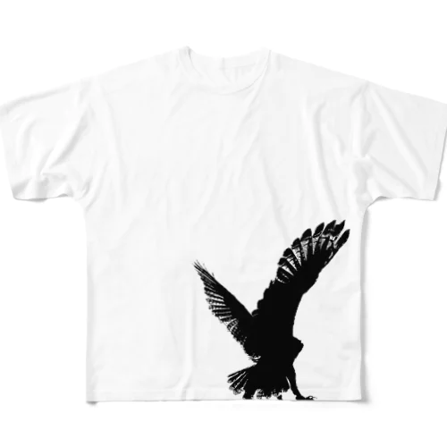 Landing owl フルグラフィックTシャツ