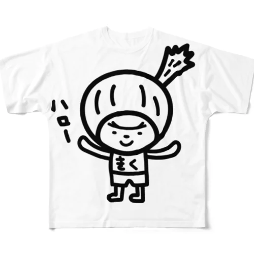 おしゃべりきくのひとりごと　ハローきく フルグラフィックTシャツ