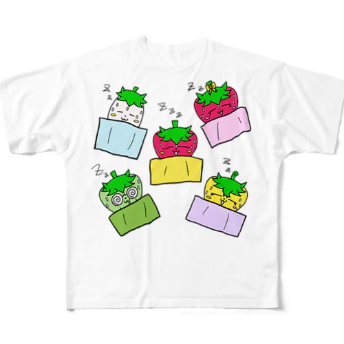 いちごのチーゴくん　みんなでおねんね フルグラフィックTシャツ