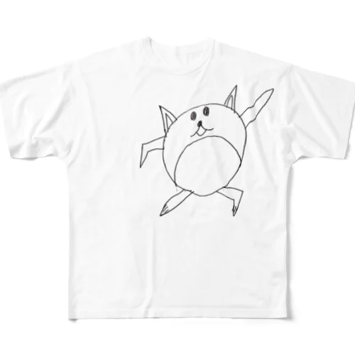 ダンシングにゃんこ フルグラフィックTシャツ