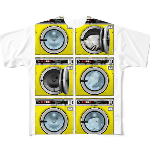 コインランドリー Coin laundry【２×３】 フルグラフィックTシャツ