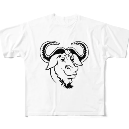 GNU の頭 All-Over Print T-Shirt