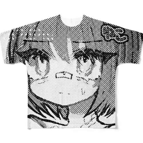 ねこ男子　フルグラモノクロ All-Over Print T-Shirt