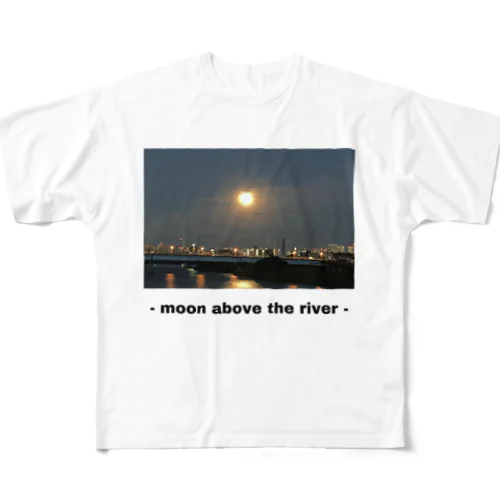 moon above the river フルグラフィックTシャツ