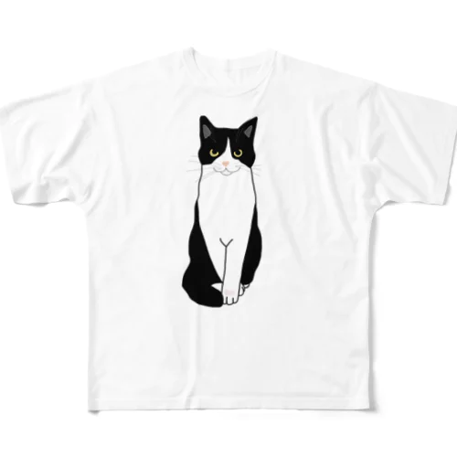お利口さんのハチワレちゃん All-Over Print T-Shirt