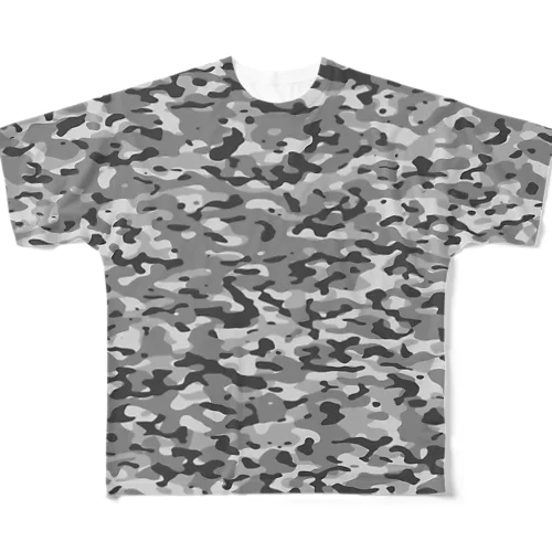 CasualCamo LightGray カジュアル迷彩 明るめの灰色 サバゲー装備 フルグラフィックTシャツ