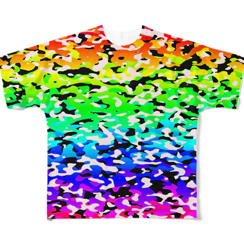 CasualCamo Rainbow カジュアル迷彩 虹色 パターン レインボー All-Over Print T-Shirt