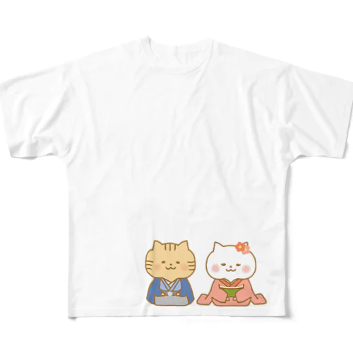 お正月猫さん All-Over Print T-Shirt