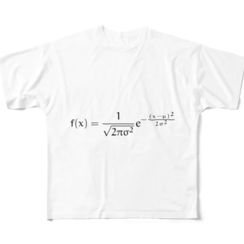 正規分布 フルグラフィックTシャツ