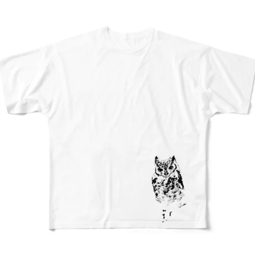 みみずく All-Over Print T-Shirt