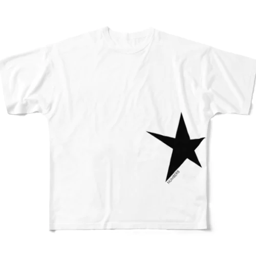 星柄ワンポイント フルグラフィックTシャツ