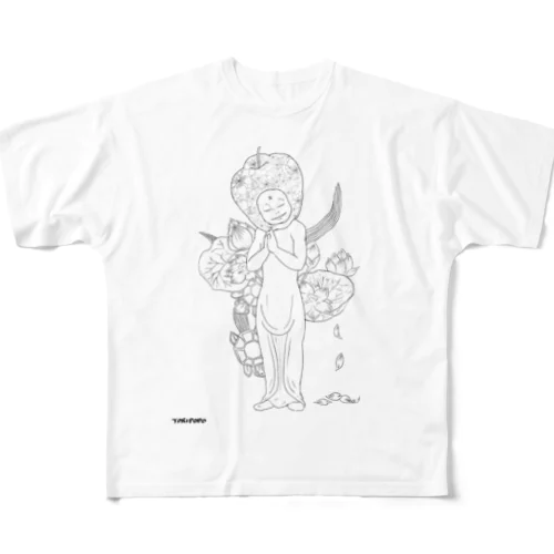 フジリンゴ仏 フルグラフィックTシャツ