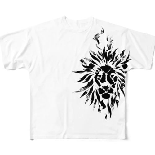 燃えるライオン All-Over Print T-Shirt