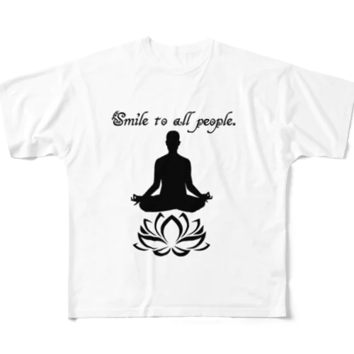 Smile to all people. フルグラフィックTシャツ