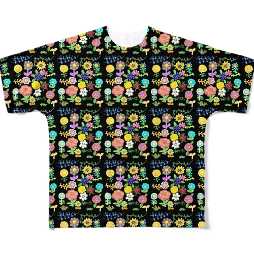 ブラックのんつぁー All-Over Print T-Shirt