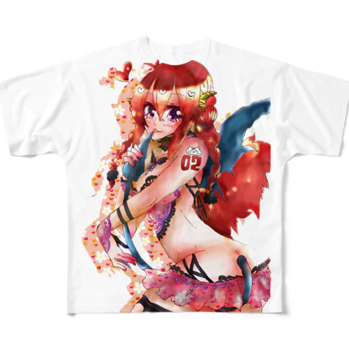 ピンクサキュバス☆マナミ フルグラフィックTシャツ