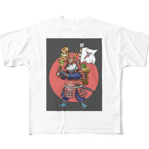フレアファイナンス突撃クマサムライ(焼鳥) フルグラフィックTシャツ
