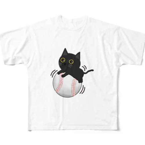 野球猫 フルグラフィックTシャツ
