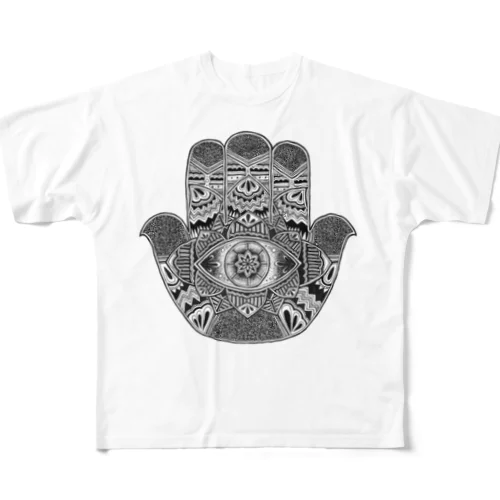 曼荼羅ファティマの手 フルグラフィックTシャツ