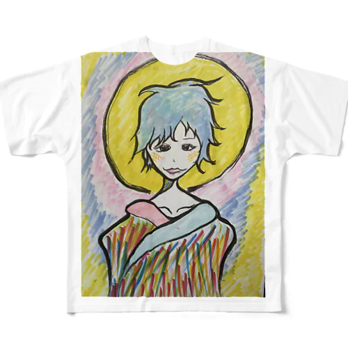 水色の子 All-Over Print T-Shirt