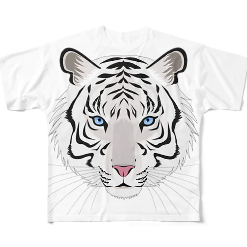 Big Tiger(white) フルグラフィックTシャツ