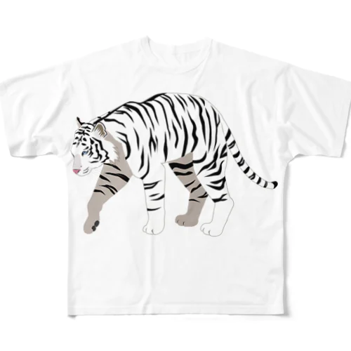 Big Tiger2(white) フルグラフィックTシャツ