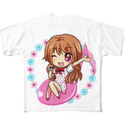 おんぷちゃんピンクVer フルグラフィックTシャツ