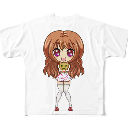 おんぷちゃん丸ちゃんだっこ フルグラフィックTシャツ