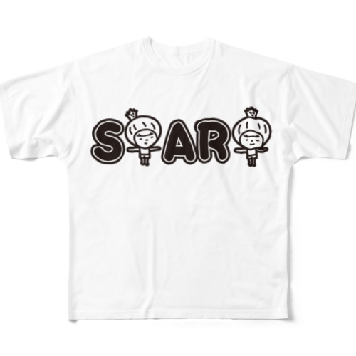 START きく　黒文字バージョン All-Over Print T-Shirt