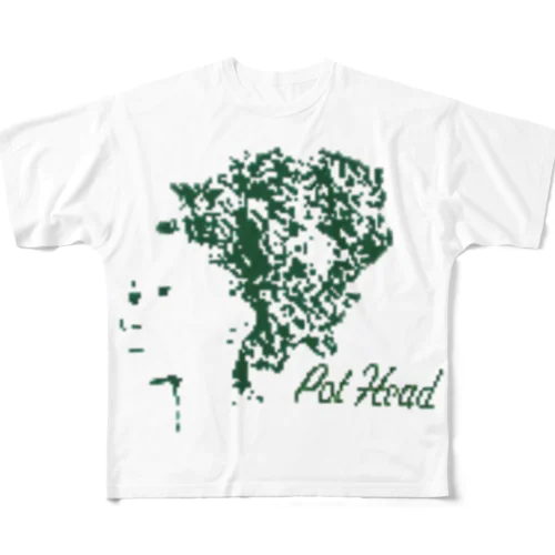 💚レトロ風プリント💚    pod head girl シリーズ フルグラフィックTシャツ