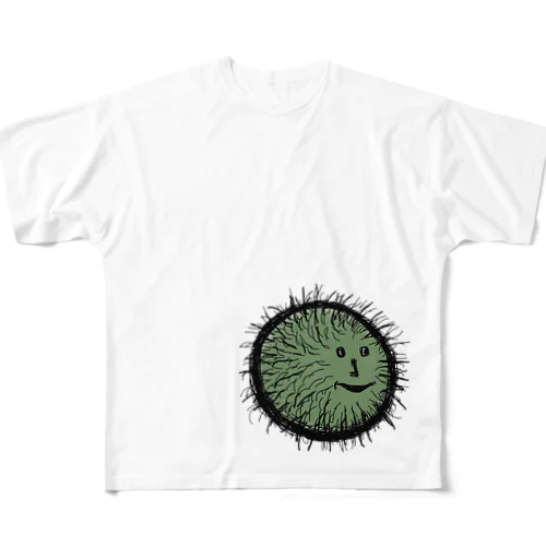 人面苔玉（緑） フルグラフィックTシャツ