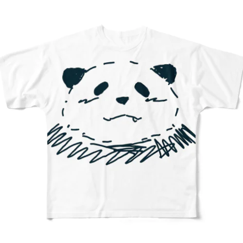 一匹狼に憧れるパンダ雄 フルグラフィックTシャツ