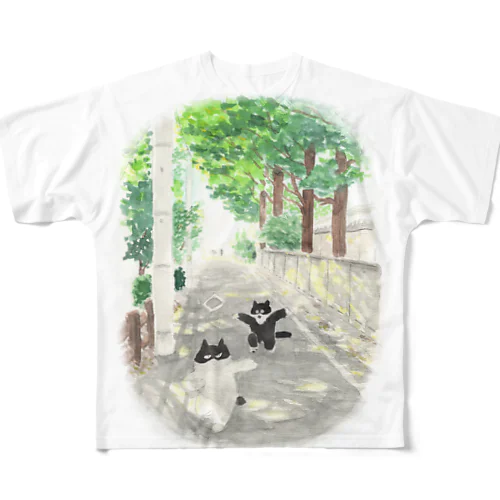 熊吉＆一美　日陰 All-Over Print T-Shirt