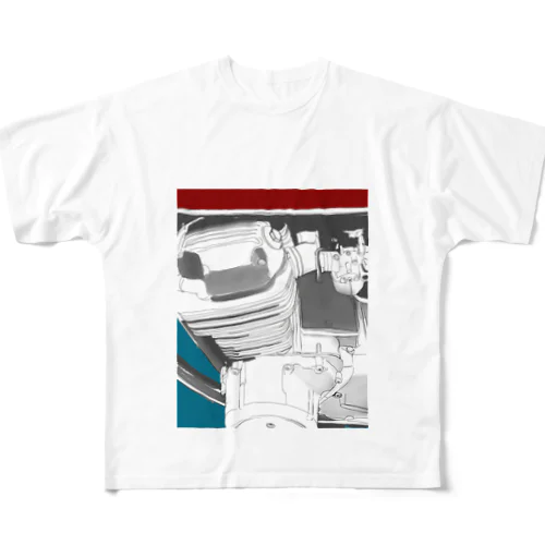 バイクのエンジン All-Over Print T-Shirt