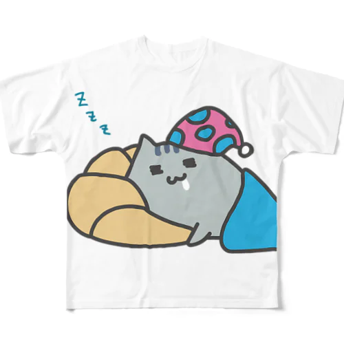 ねこのフェーさん”夢の中へ” All-Over Print T-Shirt