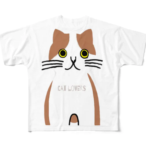 茶ハチワレちゃん All-Over Print T-Shirt