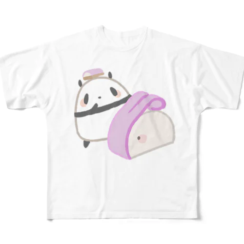 かまぼこが持つポテンシャルにほれぼれするパンダ All-Over Print T-Shirt