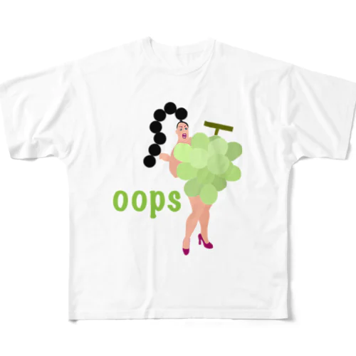 Oops フルグラフィックTシャツ