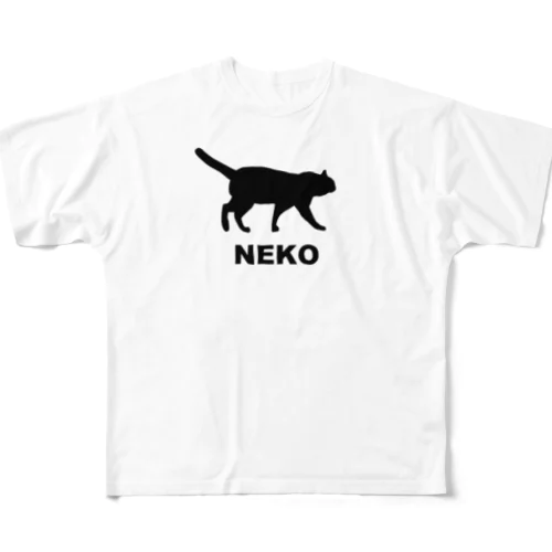 NEKO（おさんぽ） フルグラフィックTシャツ