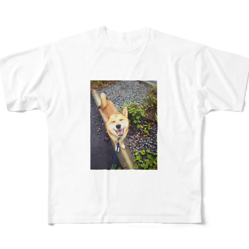 柴犬ご機嫌 フルグラフィックTシャツ