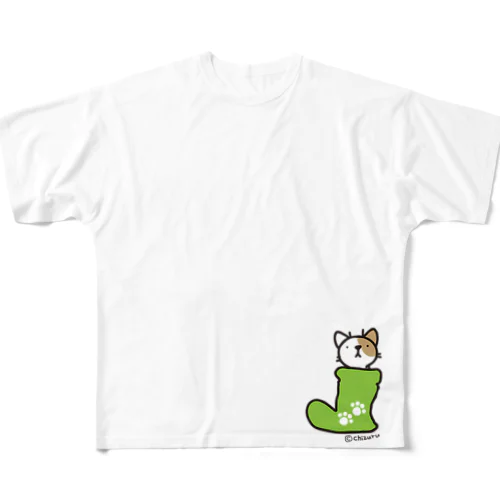 ネコとながぐつ フルグラフィックTシャツ
