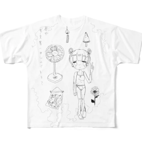 暑中見舞いTシャツ All-Over Print T-Shirt