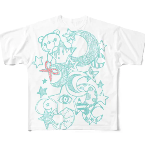 はさみくみゃスター フルグラフィックTシャツ