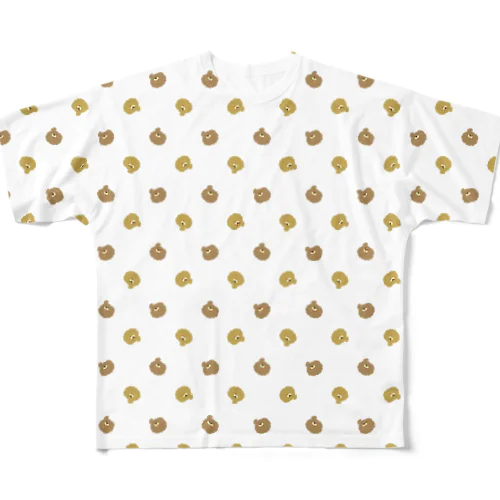 モコモコわんわん（ドット） All-Over Print T-Shirt