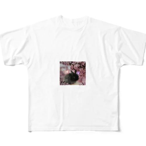 春待つうさぎ All-Over Print T-Shirt