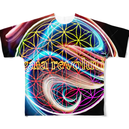 D’gaia revolution 変容 フルグラフィックTシャツ