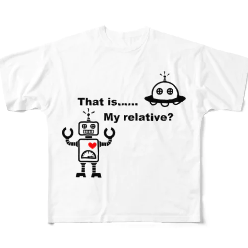 UFOとロボ フルグラフィックTシャツ